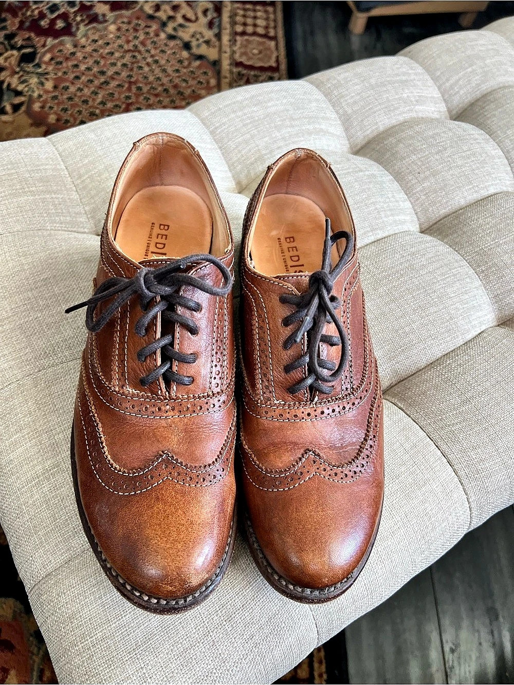 Bed Stu Cobbler Series Wingtip Oxford Brown US 9.5 W